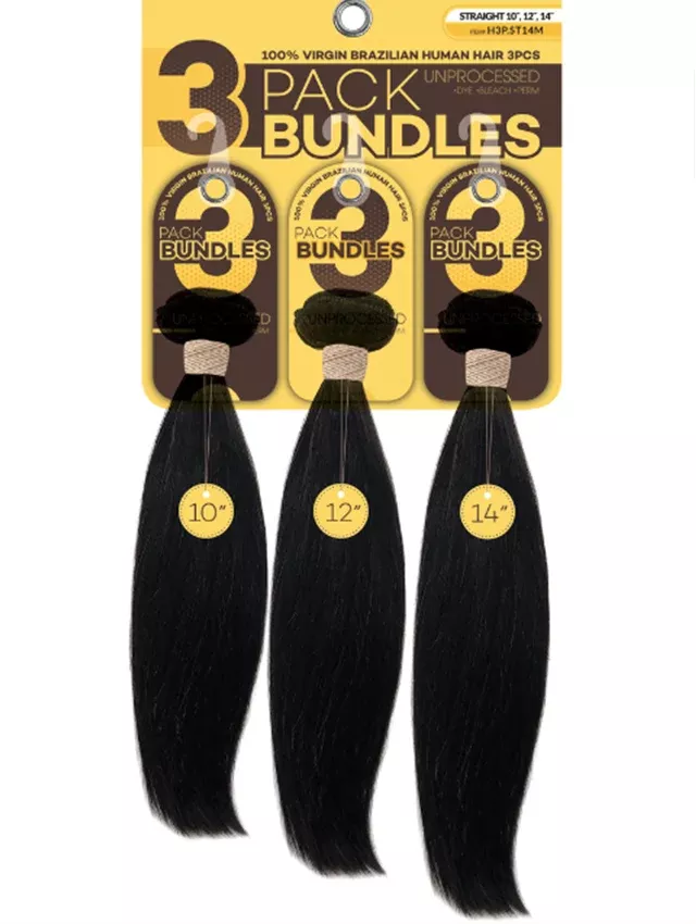 Beshe 100% Virgin Brazilian Human Hair 3 Pack Bundles – STRAIGHT (H3P.ST)
