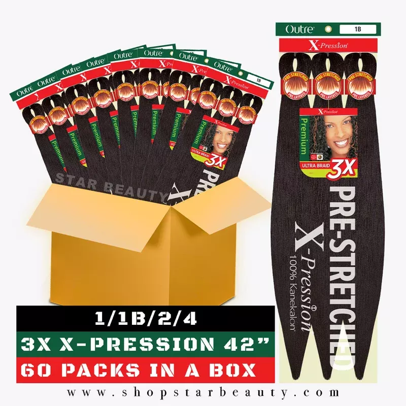 [BOX DEAL] Outre Braids 3X X-Pression Kanekalon Pre Stretched Braid 42″ (60 packs/box)