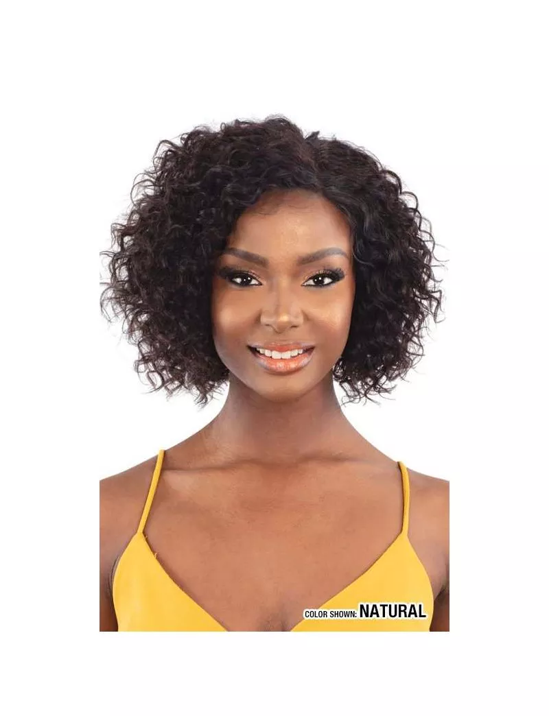 Deep Curl 100% Human Hair Lace Front Wig Model Model