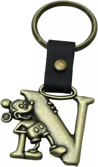 Disney Mickey Mouse Letter N Brass Key Chain