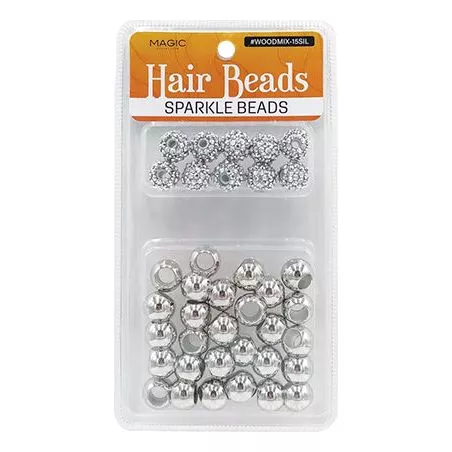 Magic Collection Hair Bead Mix Sparkle – Silver