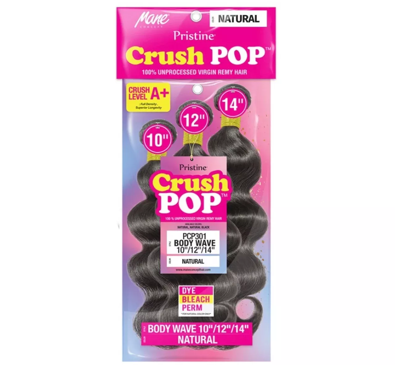 MANE CONCEPT Pristine A+ Crush Pop 100% Unprocessed Hair Multi Pack – Body Wave