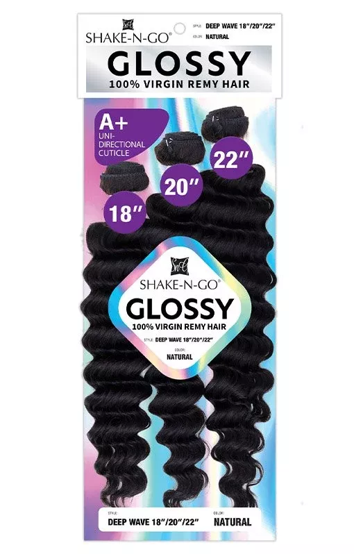 Shake N Go 100% Virgin Remy Hair Weave 3 Bundles Deep Wave 18″20″22″ Glossy | Shake N Go | Buy Online