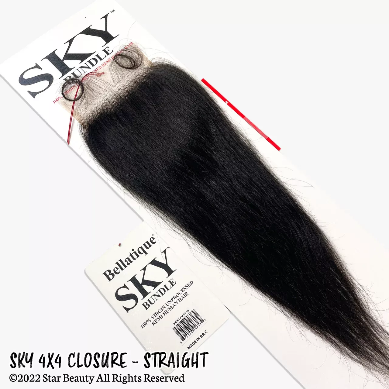 SKY 100% Virgin Human Hair 4×4 Closure – Straight (12″- 20″)
