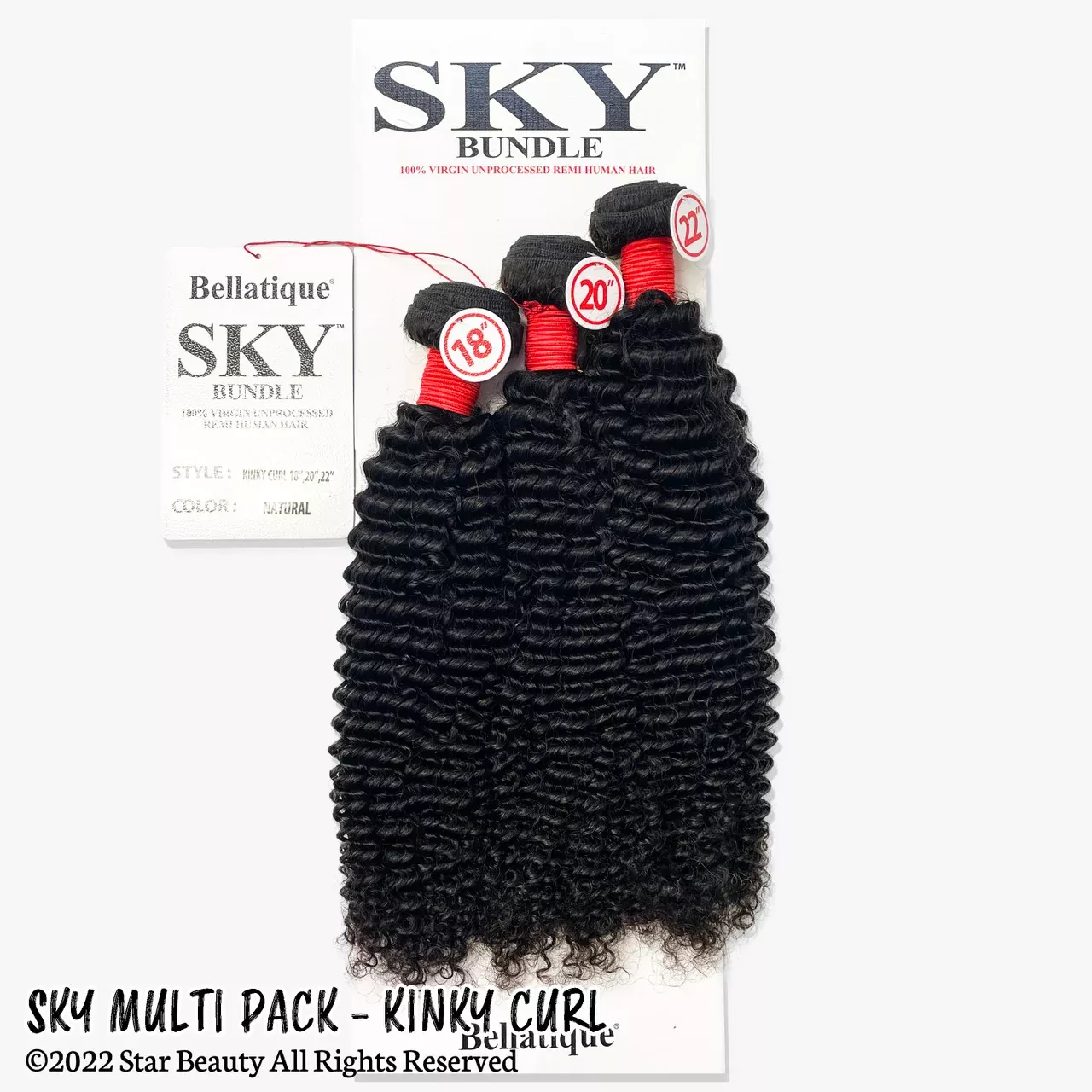 SKY 100% Virgin Human Hair Multi Pack – Kinky Curl (10″- 24″)