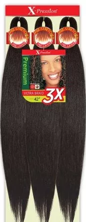 X-Pression Outre 3x 42″ Color: 1B (braid length 21”)