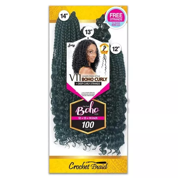 Zury Sis V11 Boho Curly Synthetic Crochet Braid 12″-14″